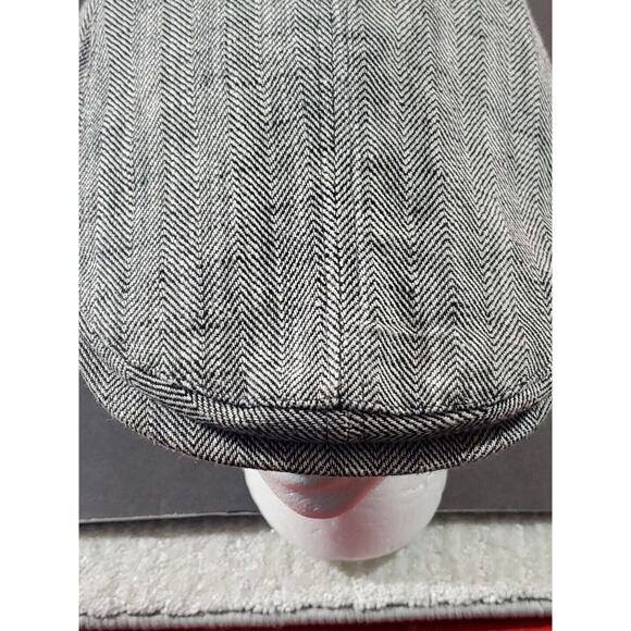 Mr Duck Erigaray Size Large Herringbone Cotton Linen Blend Newsboy Gatsby Cap - Picture 4 of 16